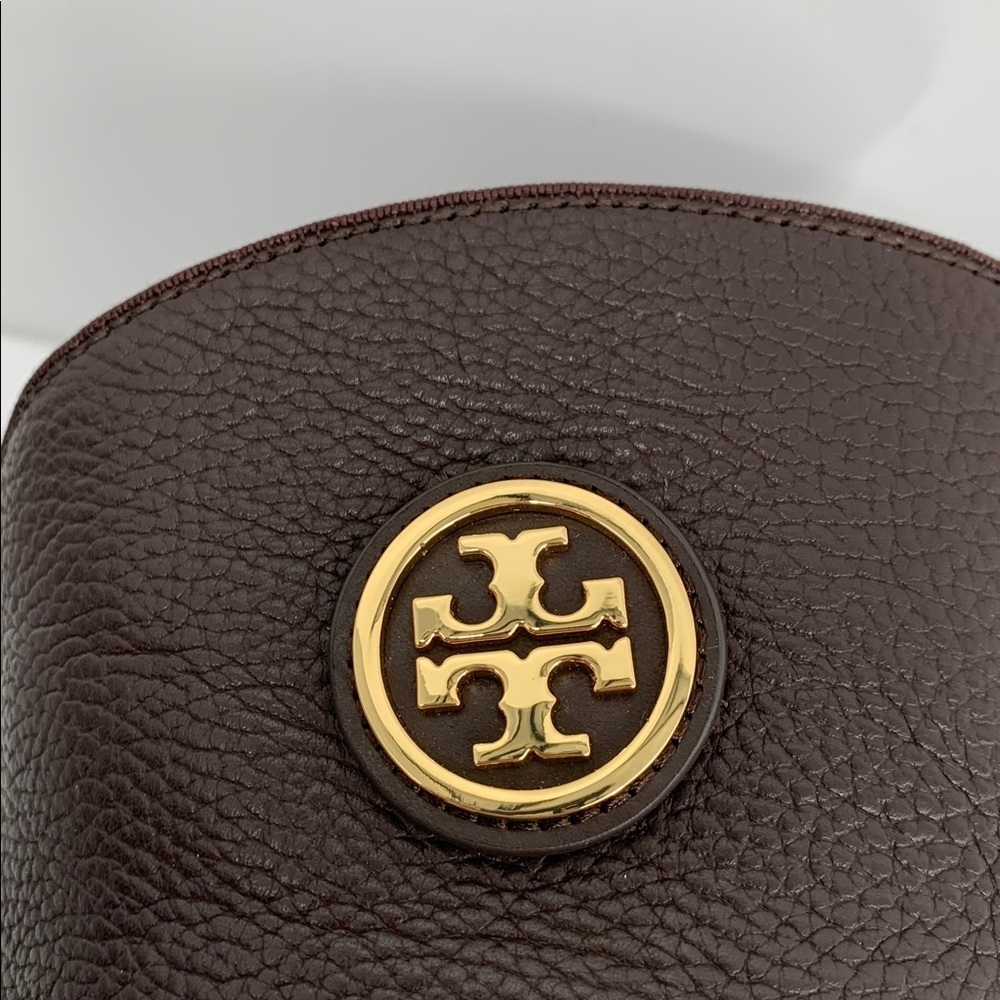 Tory Burch Teresa riding tall boots coconut brown leather zipper logo new 7.5 - Picture 5 of 7